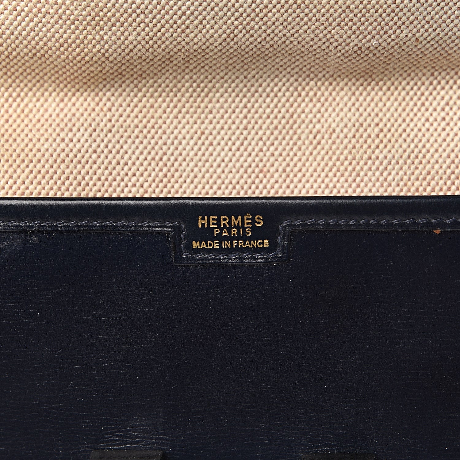 Hermes Box Calf Jige PM Clutch Bleu Marine 6 of 9