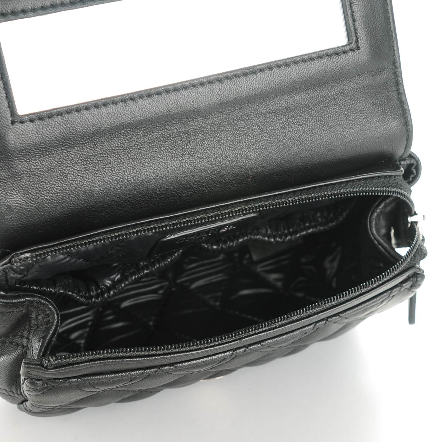 Chanel Lambskin Quilted Flap Cosmetic Case Black 5 of 7
