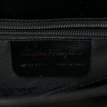 Salvatore Ferragamo Brushed Off Calfskin Iconic Large Top Handle Bag Black 5 of 7