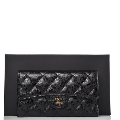 Chanel Caviar Quilted Large Flap Wallet Black 10 of 10