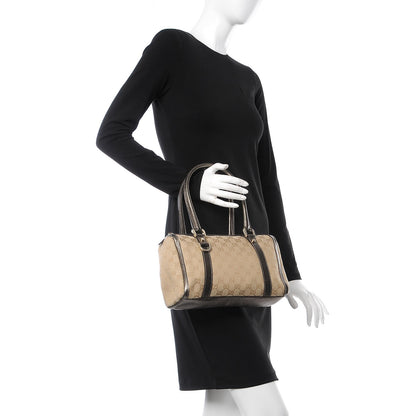 Gucci Monogram Small Abbey Boston Metallic Brown 2 of 7