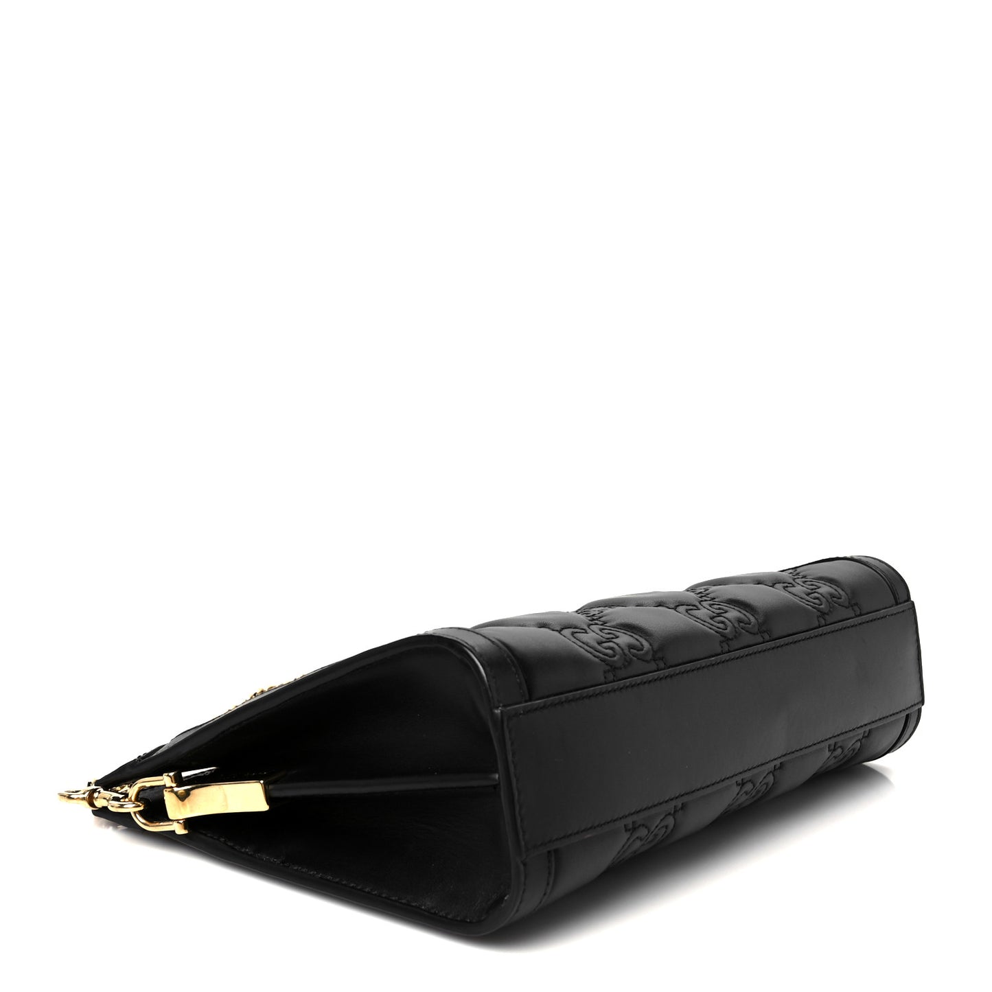 Calfskin GG Matelasse Small Slim Chain Shoulder Bag Black Natural