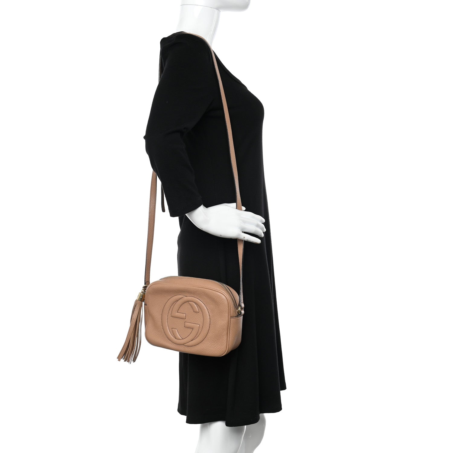 Gucci Pebbled Calfskin Small Soho Disco Bag Camelia 2 of 14
