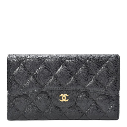 Chanel Caviar Quilted Large Flap Wallet Black 1 of 8