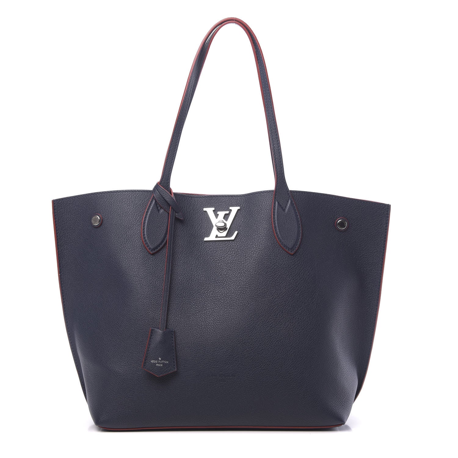 Louis Vuitton Calfskin Lockme Go Tote Marine Rouge 1 of 9