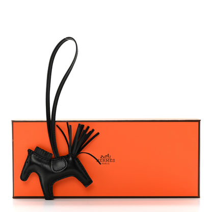 Hermes Milo Lambskin Grigri Rodeo Horse Bag Charm PM So Black 5 of 5