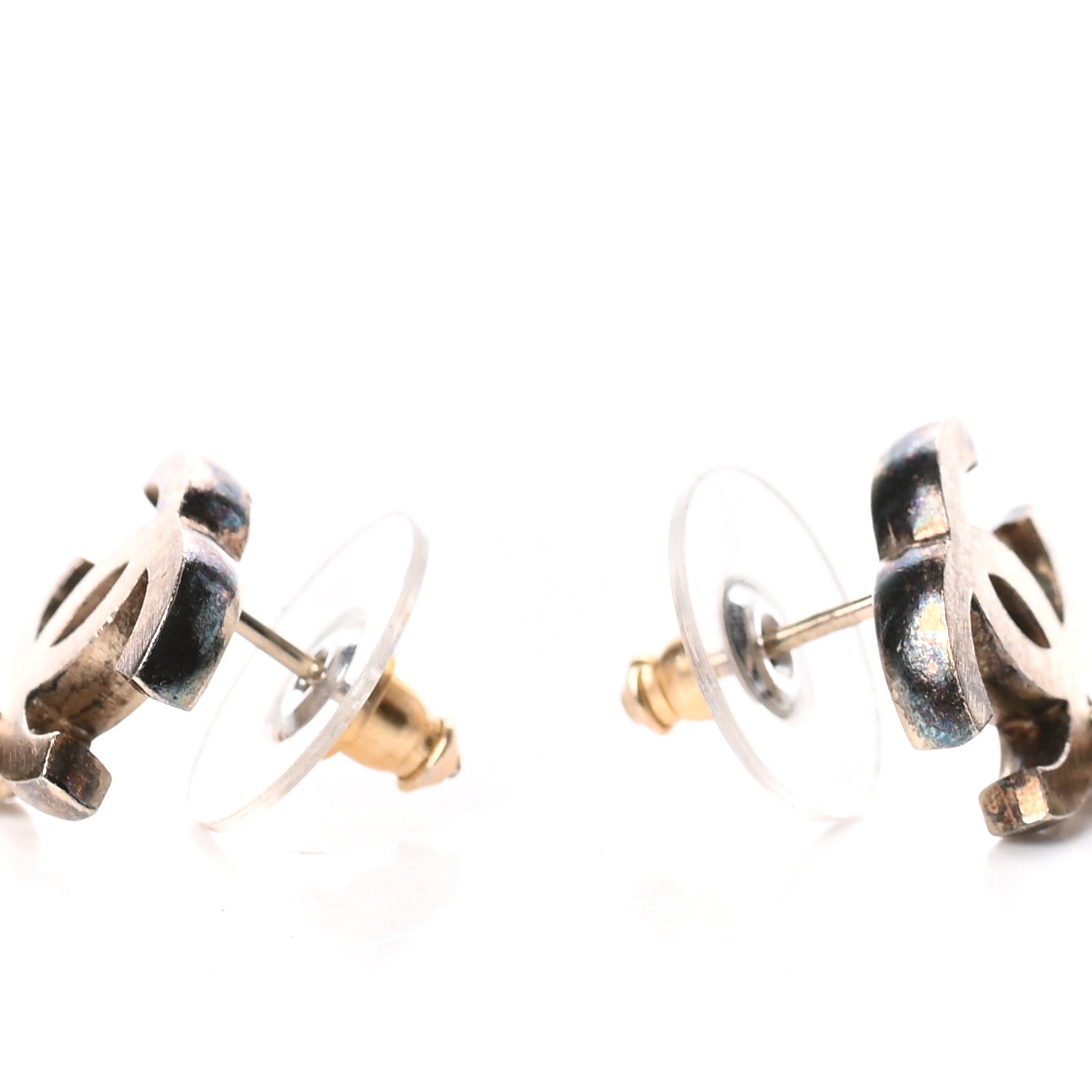 Chanel CC Enamel Drop Earrings Green 3 of 4