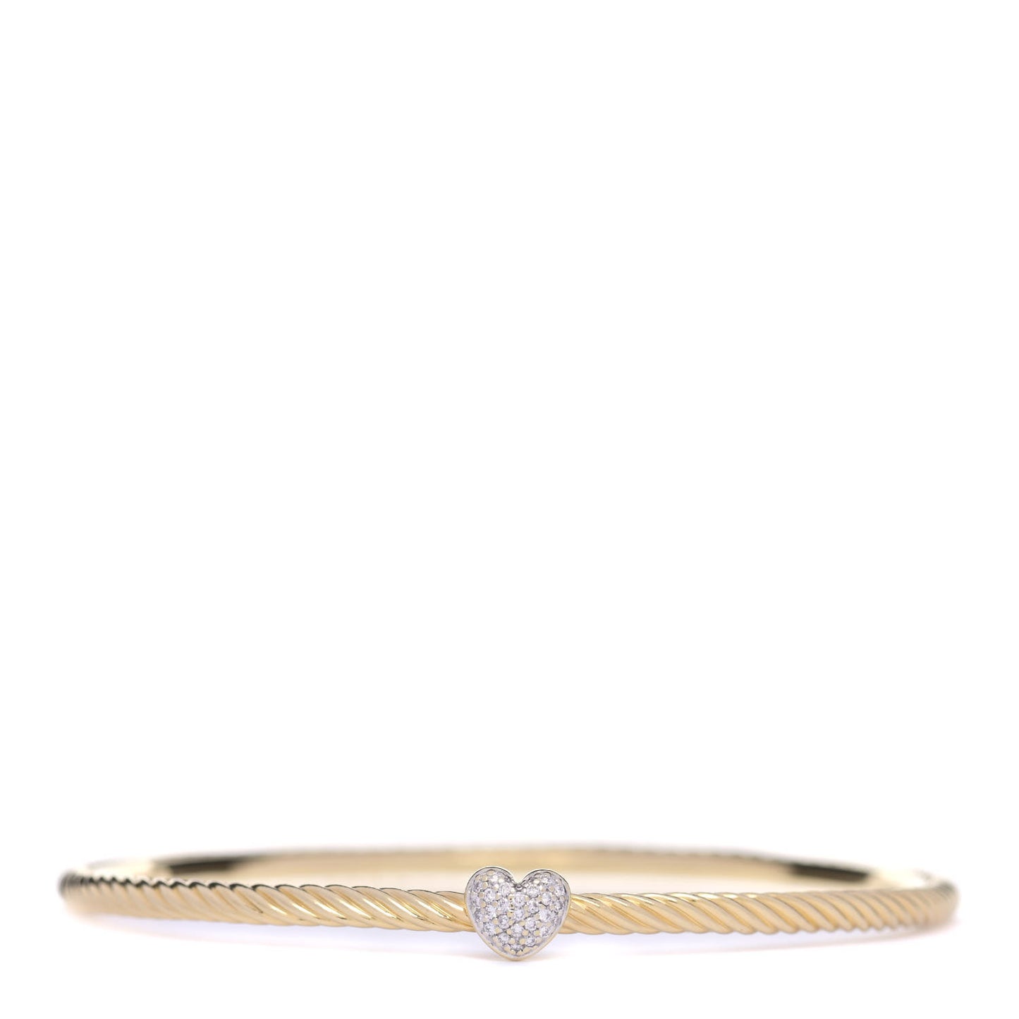 18K Yellow Gold 3mm Cable Collectibles Heart Bracelet