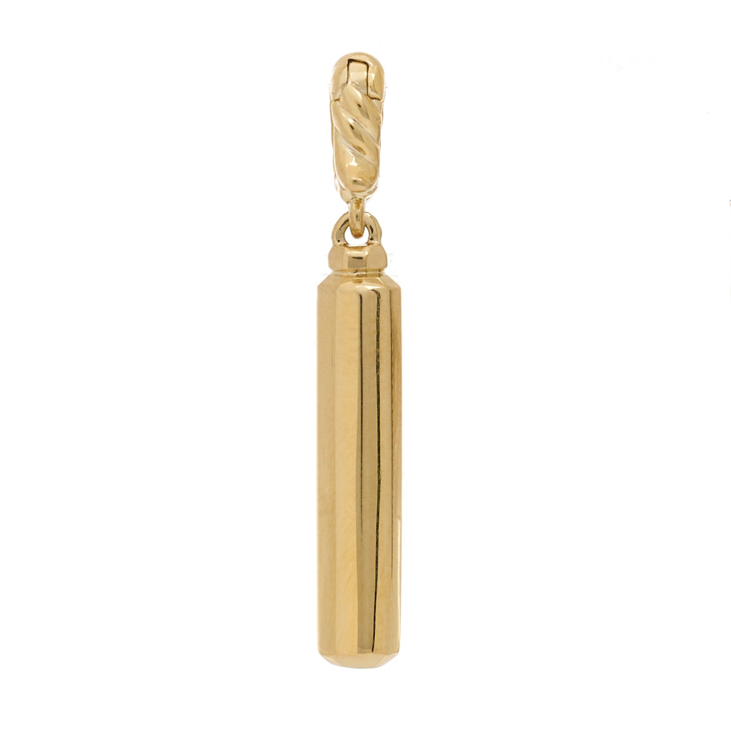 David Yurman 18K Yellow Gold Diamond Lexington Barrel Amulet Pendant 3 of 4