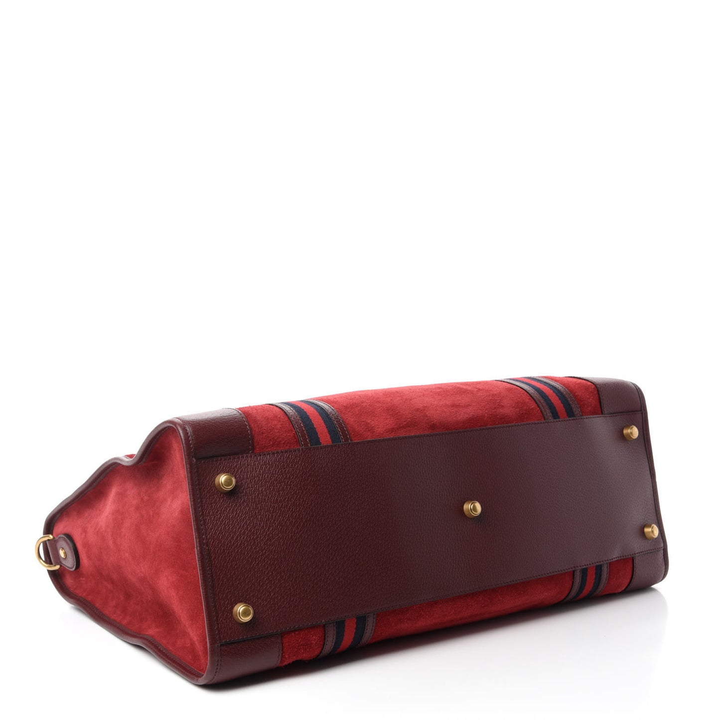 Suede Daino Textured Dollar Calfskin Web Large Neo Vintage Duffle Bag Romantic Cerise Chardonnay