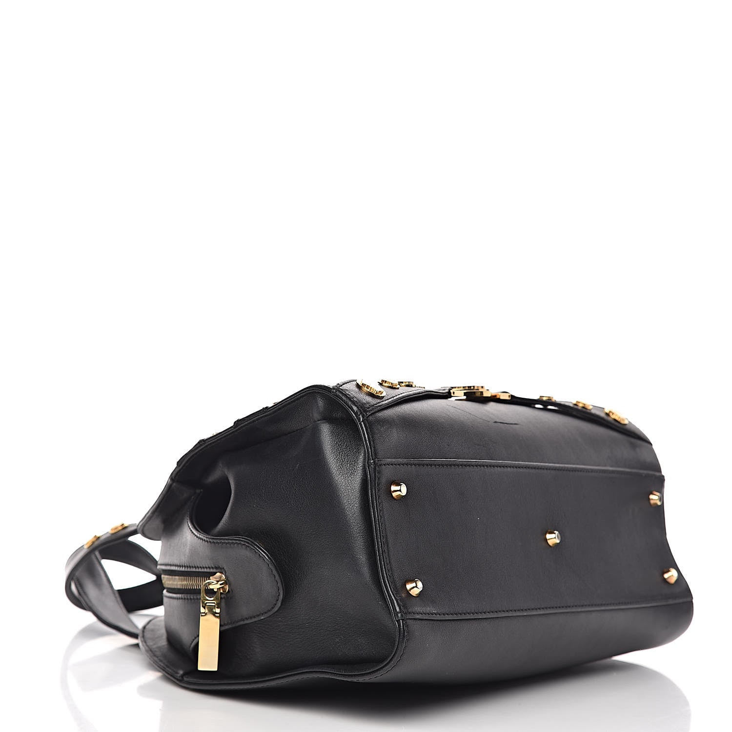 Versace Calfskin Medallion Tribute Bowling Bag Black 4 of 19