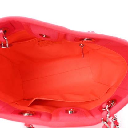 Chanel Canvas Mini Deauville Tote Pink Orange 5 of 12