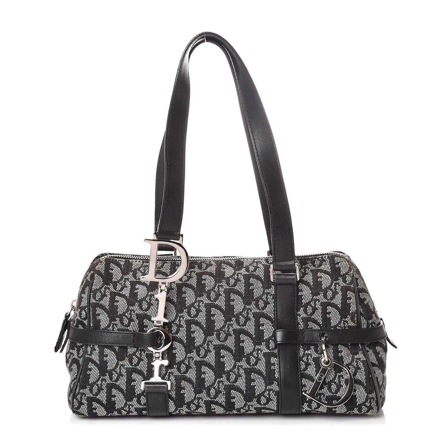 Christian Dior Denim Monogram Charms Shoulder Bag Black 1 of 16