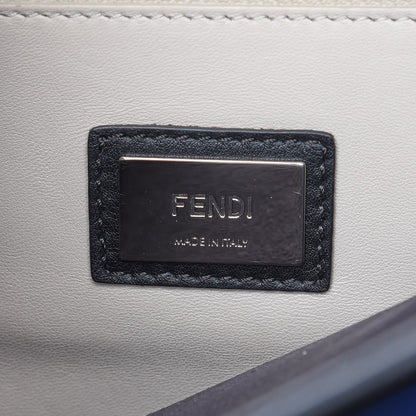 Fendi Vitello Dolce Shiny Nappa Large Peekaboo Iconic Satchel Black Camelia 7 of 13
