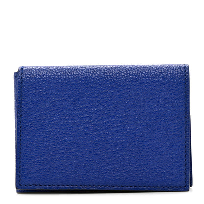 Hermes Chevre Mysore Guernesey Card Case Bleu Electrique 1 of 6
