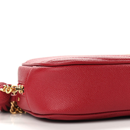 Saint Laurent Grain De Poudre Matelasse Monogram Mini Lou Camera Bag Eros Red 8 of 9
