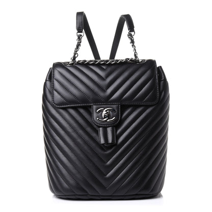 Chanel Calfskin Chevron Quilted Small Urban Spirit Backpack Black 1 of 11