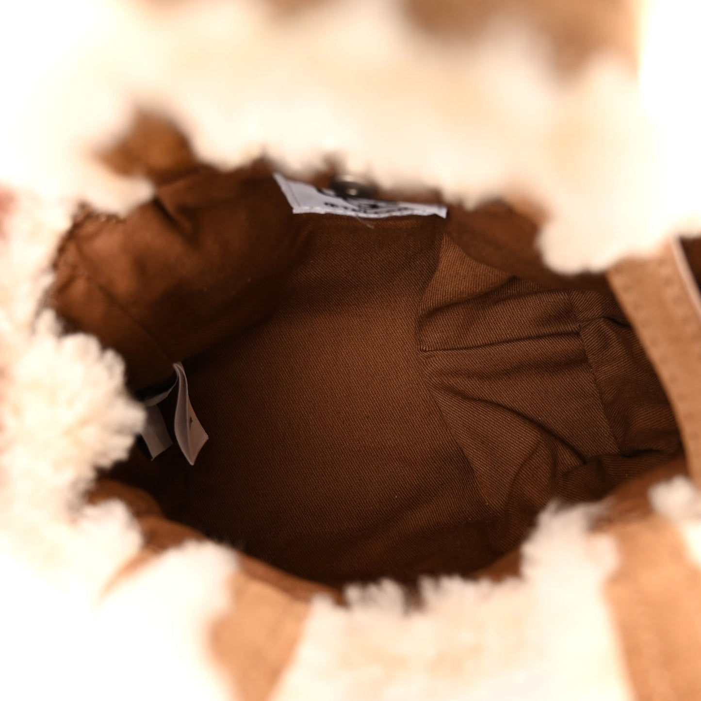 X UGG Suede shearling Small Shopping Bag Natural