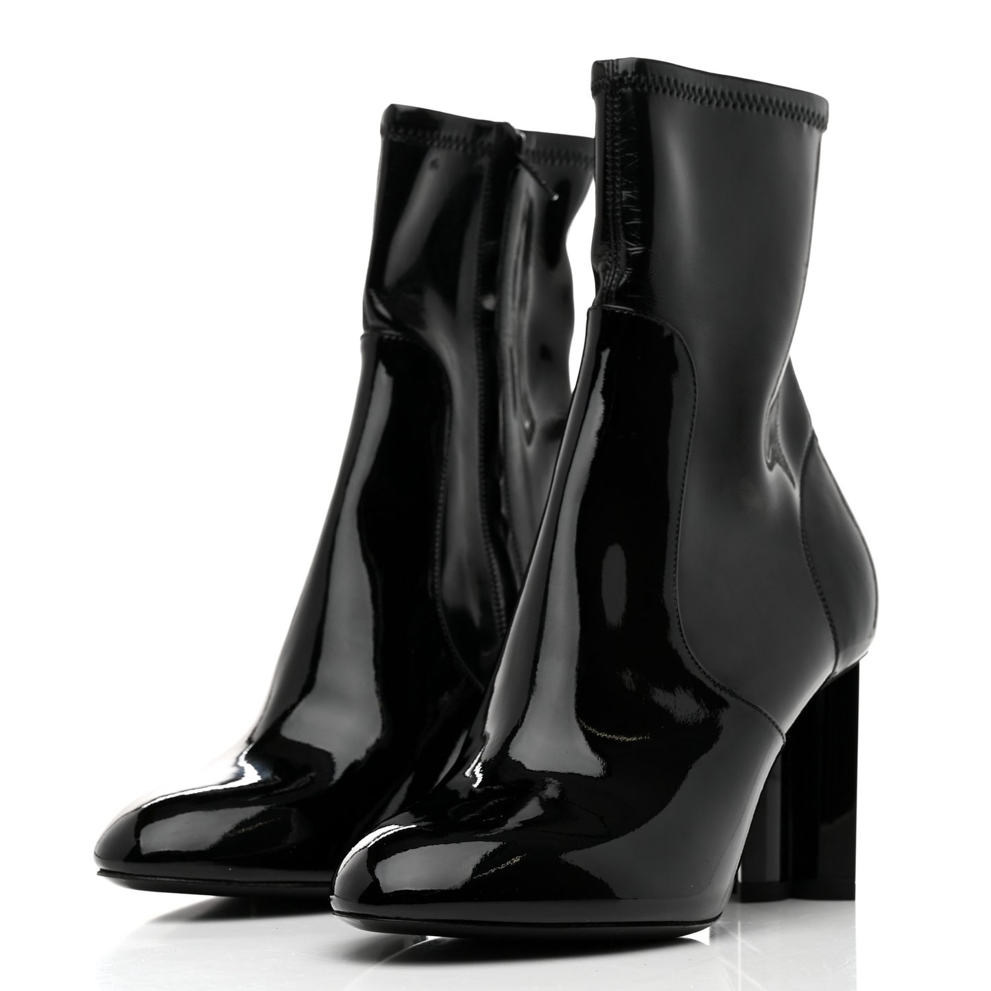Patent Silhouette Ankle Boots 36.5 Black