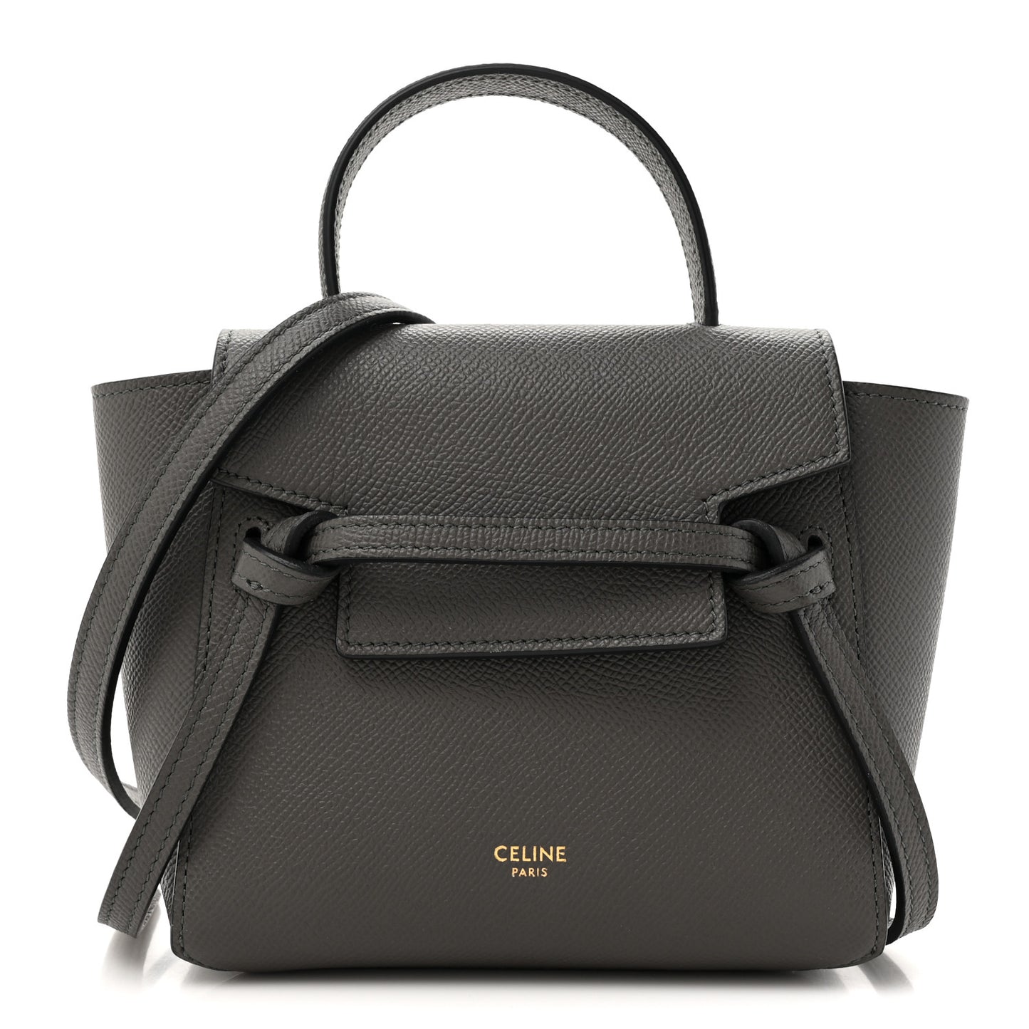 Grained Calfskin Pico Belt Bag Grey