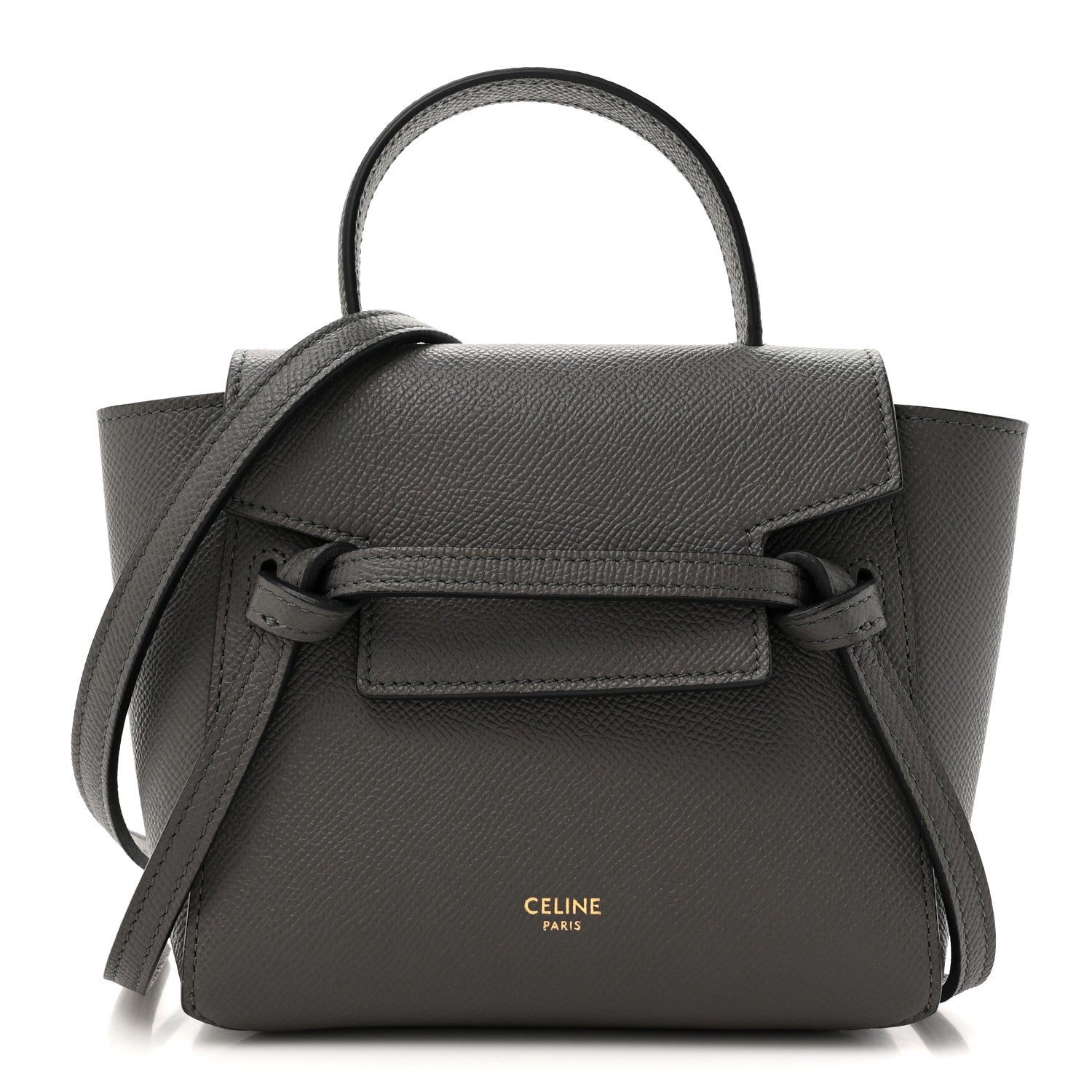 Celine Grained Calfskin Pico Belt Bag Grey 1 of 14