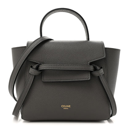 Celine Grained Calfskin Pico Belt Bag Grey 1 of 14