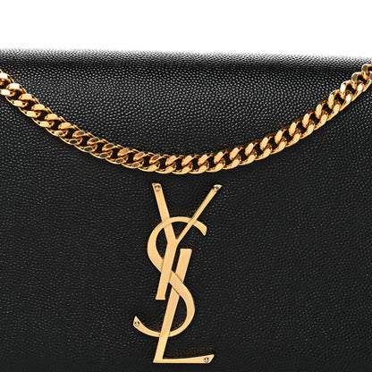 Saint Laurent Grain De Poudre Medium Classic Monogram Kate Satchel Black 8 of 10