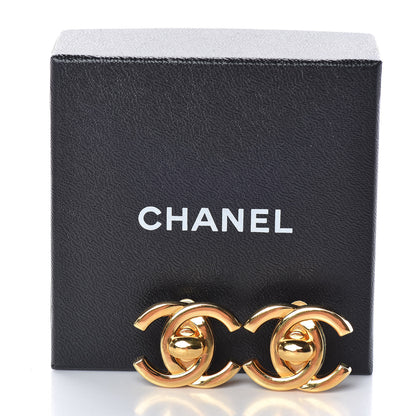 Chanel Metal CC Turnlock Clip On Earrings Gold 7 of 7