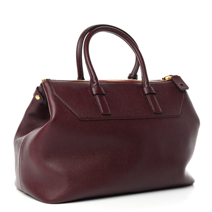 Tom Ford Grained Calfskin Satchel Burgundy 3 of 8