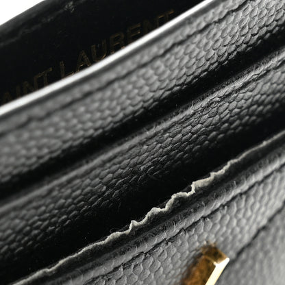 Saint Laurent Grain De Poudre Matelasse Chevron Monogram Credit Card Case Black 8 of 11