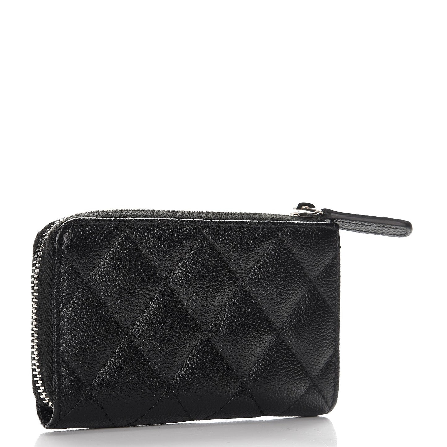 Caviar Quilted Key Holder Case Black