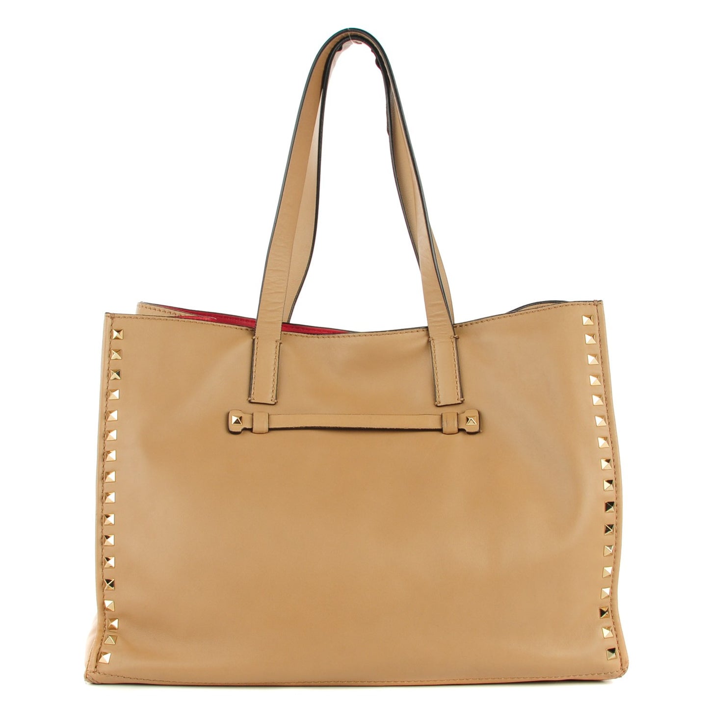 Nappa Large Rockstud Soft Tote Taupe