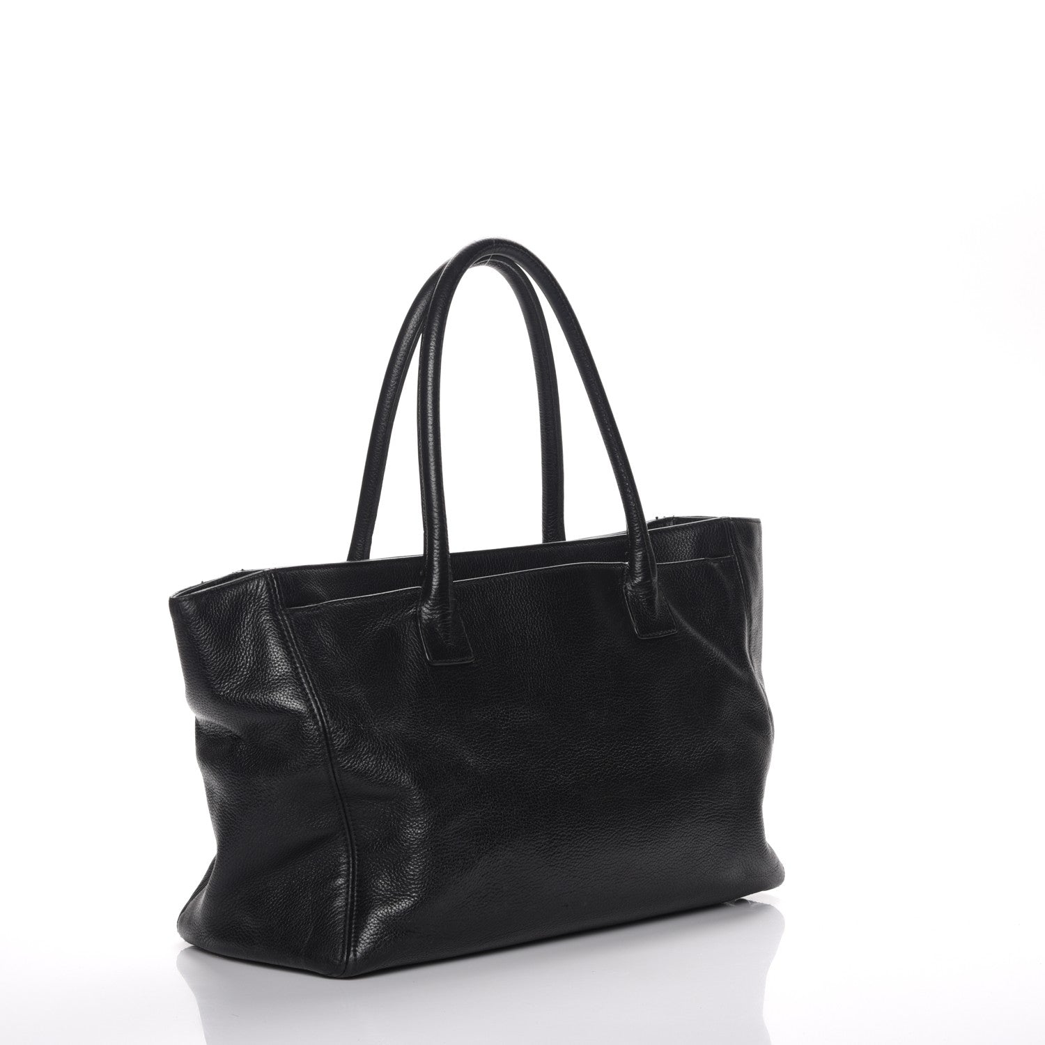 Chanel Calfskin Mademoiselle Lock Cerf Executive Shopper Tote Black 3 of 7
