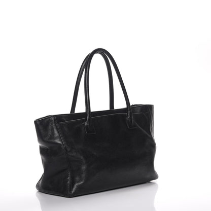 Chanel Calfskin Mademoiselle Lock Cerf Executive Shopper Tote Black 3 of 7