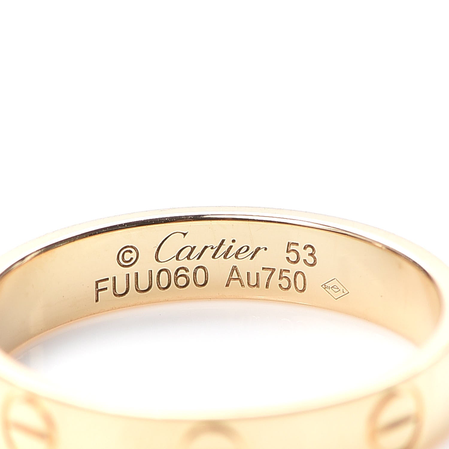 Cartier 18K Yellow Gold 3.5mm LOVE Wedding Band Ring 53 6.5 4 of 5