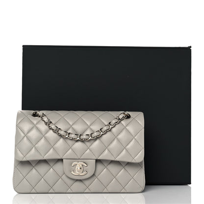 Chanel Lambskin Quilted Small Double Flap Grey 10 of 10