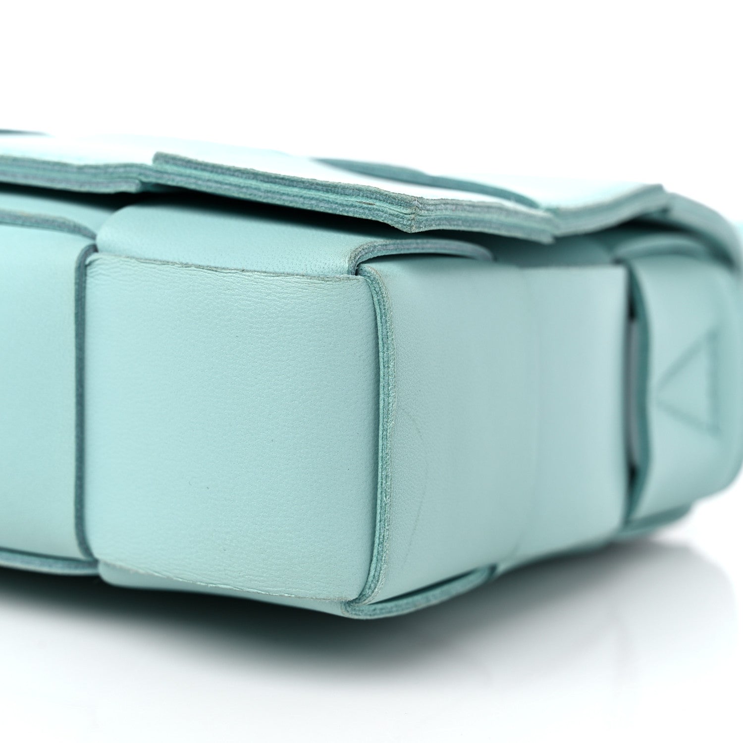 Bottega Veneta Lambskin Maxi Intreccio Cassette Bag Teal Washed 8 of 9