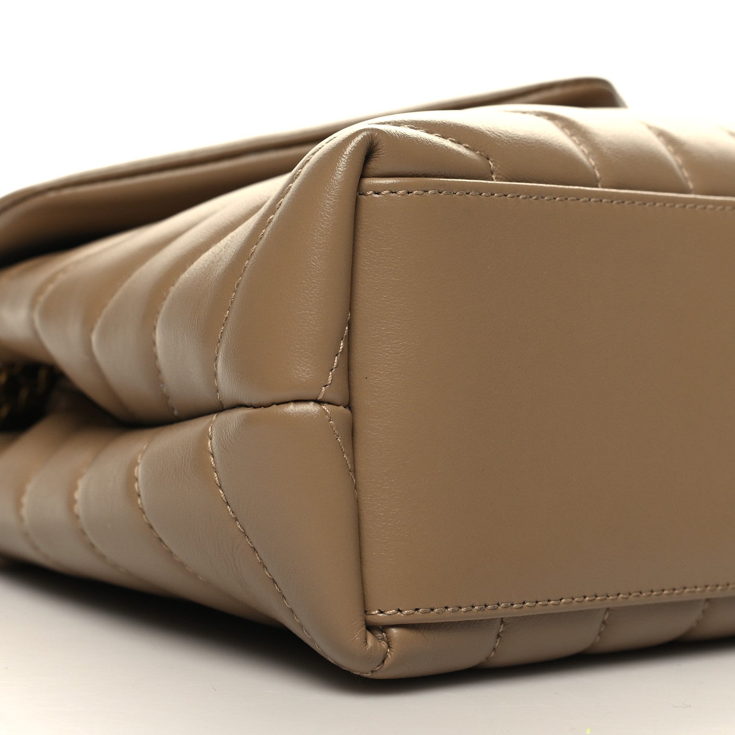 Saint Laurent Calfskin Y Quilted Monogram Small Loulou Chain Satchel Dark Beige 9 of 10