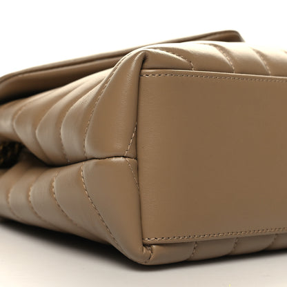 Saint Laurent Calfskin Y Quilted Monogram Small Loulou Chain Satchel Dark Beige 9 of 10