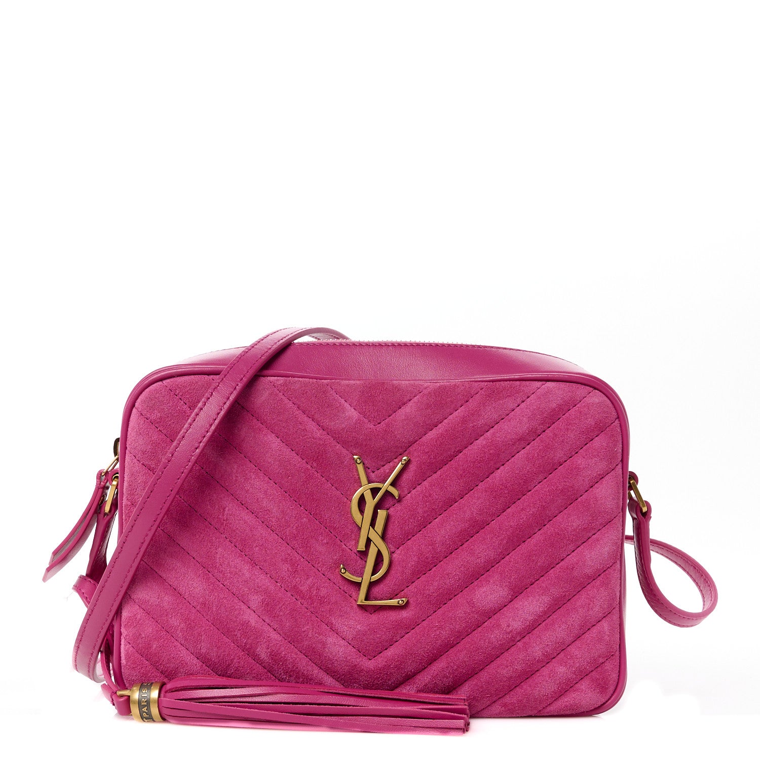 Saint Laurent Suede Matelasse Monogram Lou Camera Bag Rose 1 of 13