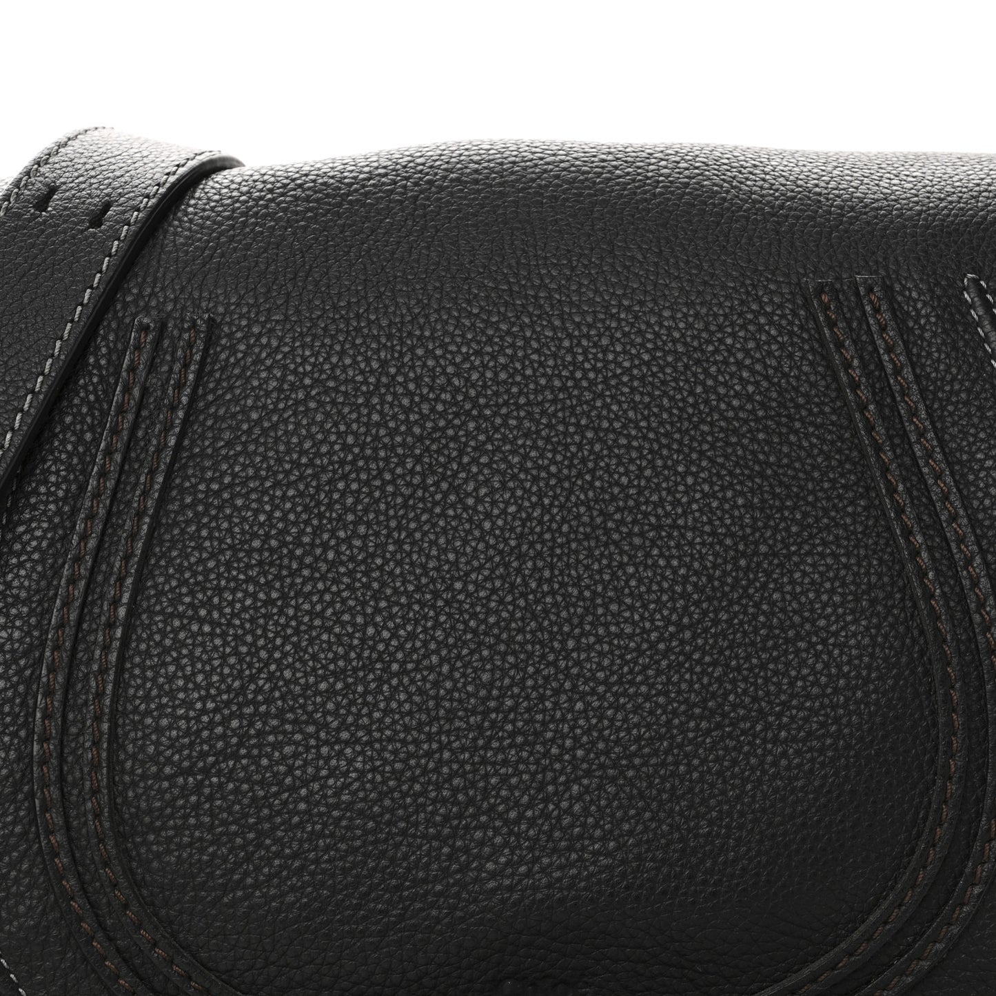 Calfskin Medium Marcie Round Crossbody Bag Black