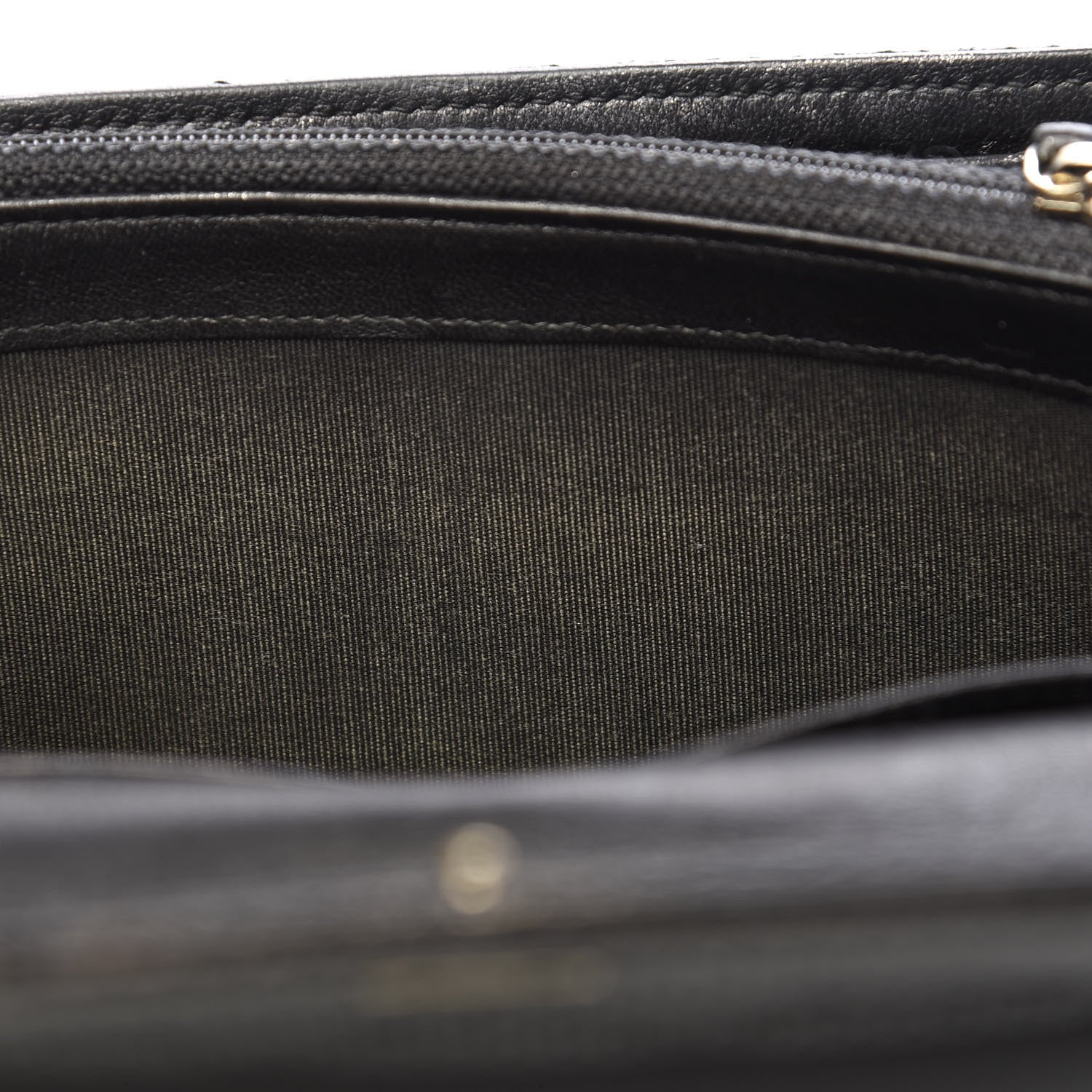 Chanel Perforated Lambskin Quilted Large Gusset Flap Wallet Black 12 of 14