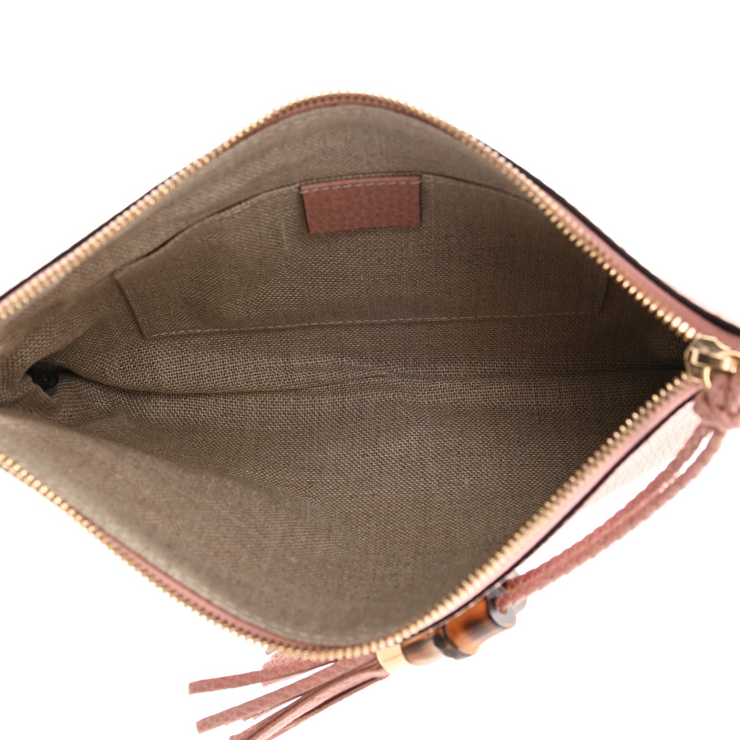 Gucci Calfskin Bamboo Clutch Pink 5 of 7