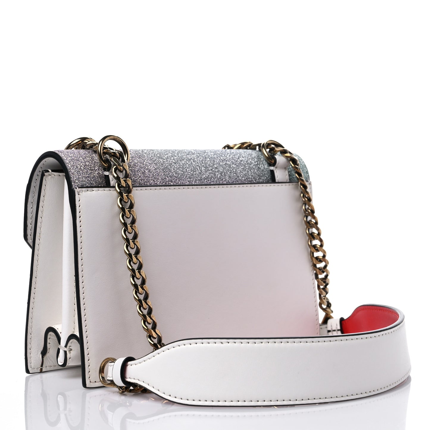 Glitter Calfskin Elisa Mini Shoulder Bag Multicolor Snow