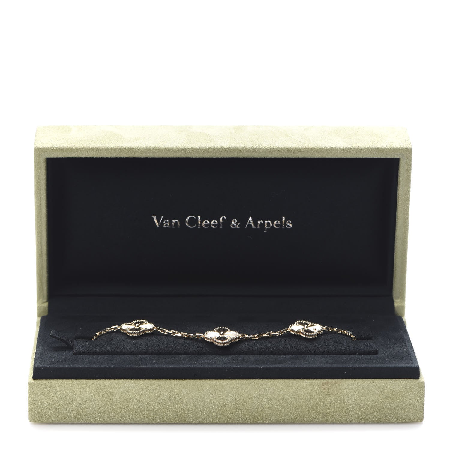 Van Cleef & Arpels 18K Yellow Gold 5 Motifs Guilloche Vintage Alhambra Bracelet 8 of 8