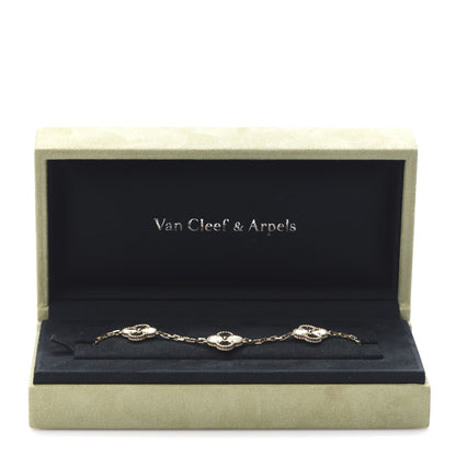 Van Cleef & Arpels 18K Yellow Gold 5 Motifs Guilloche Vintage Alhambra Bracelet 8 of 8