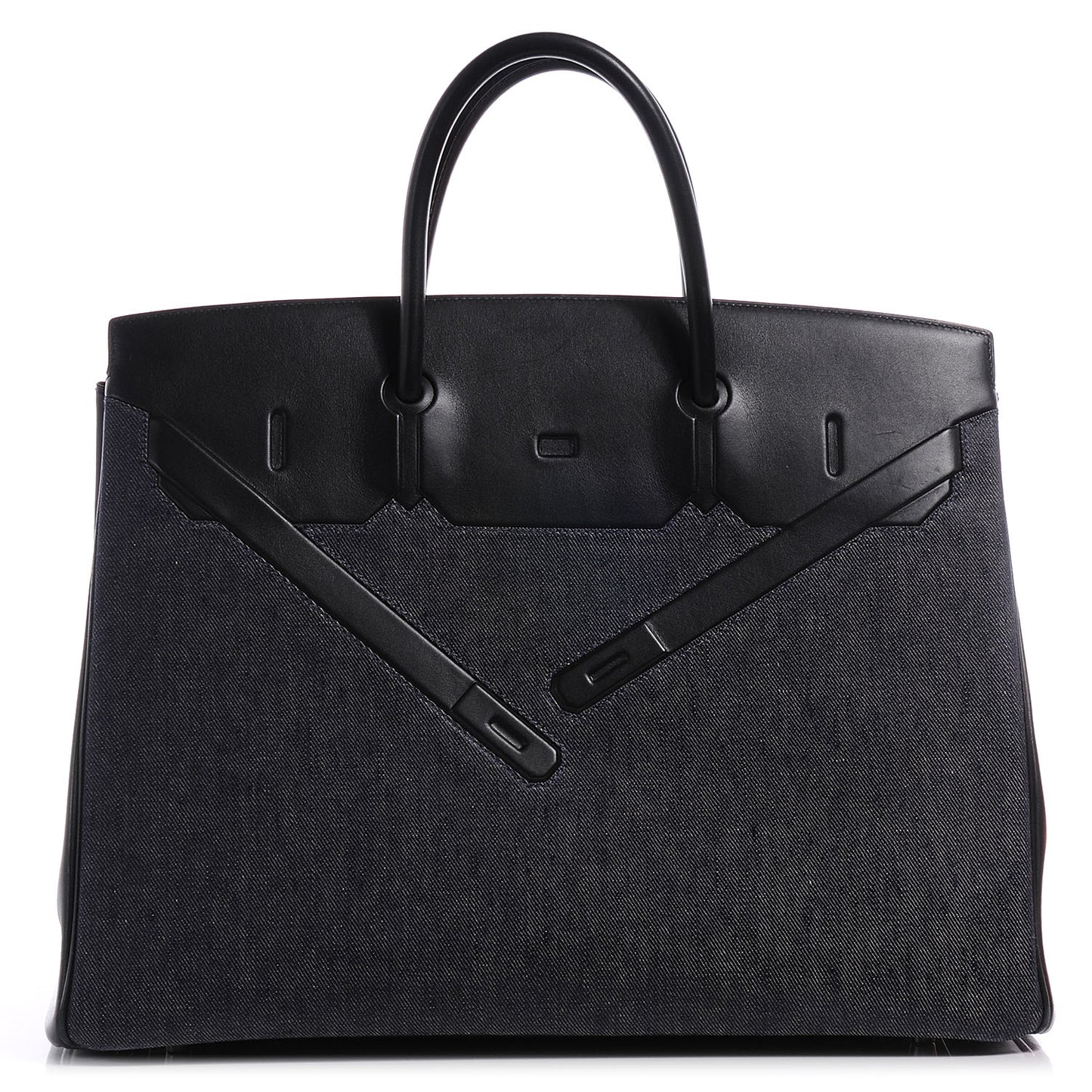 Evercalf Denim Birkin Shadow 40 Noir Bleu Marine