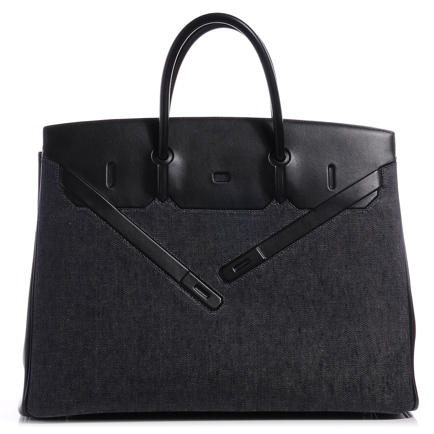Hermes Evercalf Denim Birkin Shadow 40 Noir Bleu Marine 1 of 8