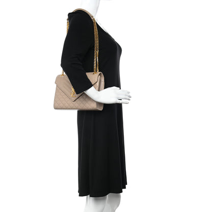 Saint Laurent Grain De Poudre Textured Mixed Matelasse Medium Triquilt Monogram Satchel Dark Beige 2 of 14