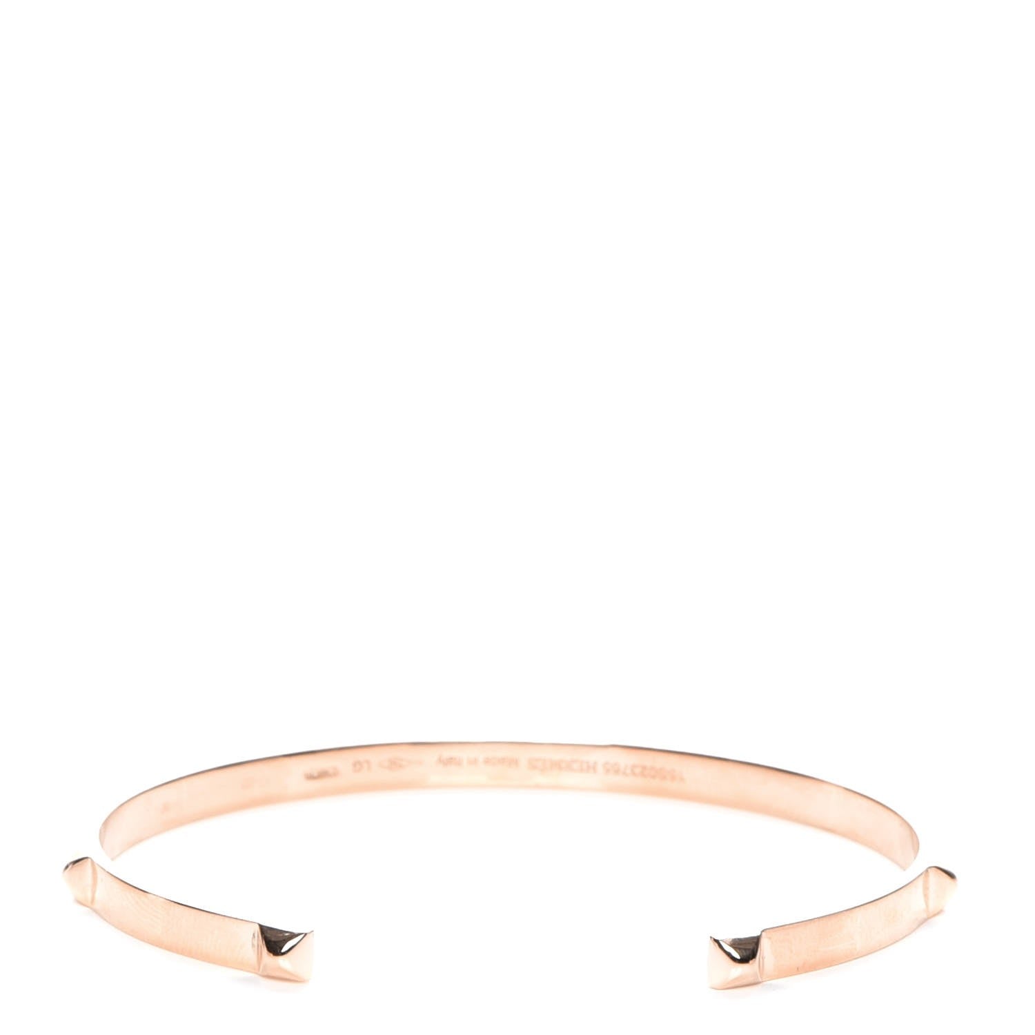 Hermes 18K Rose Gold Mini Clous Bracelet LG 1 of 6